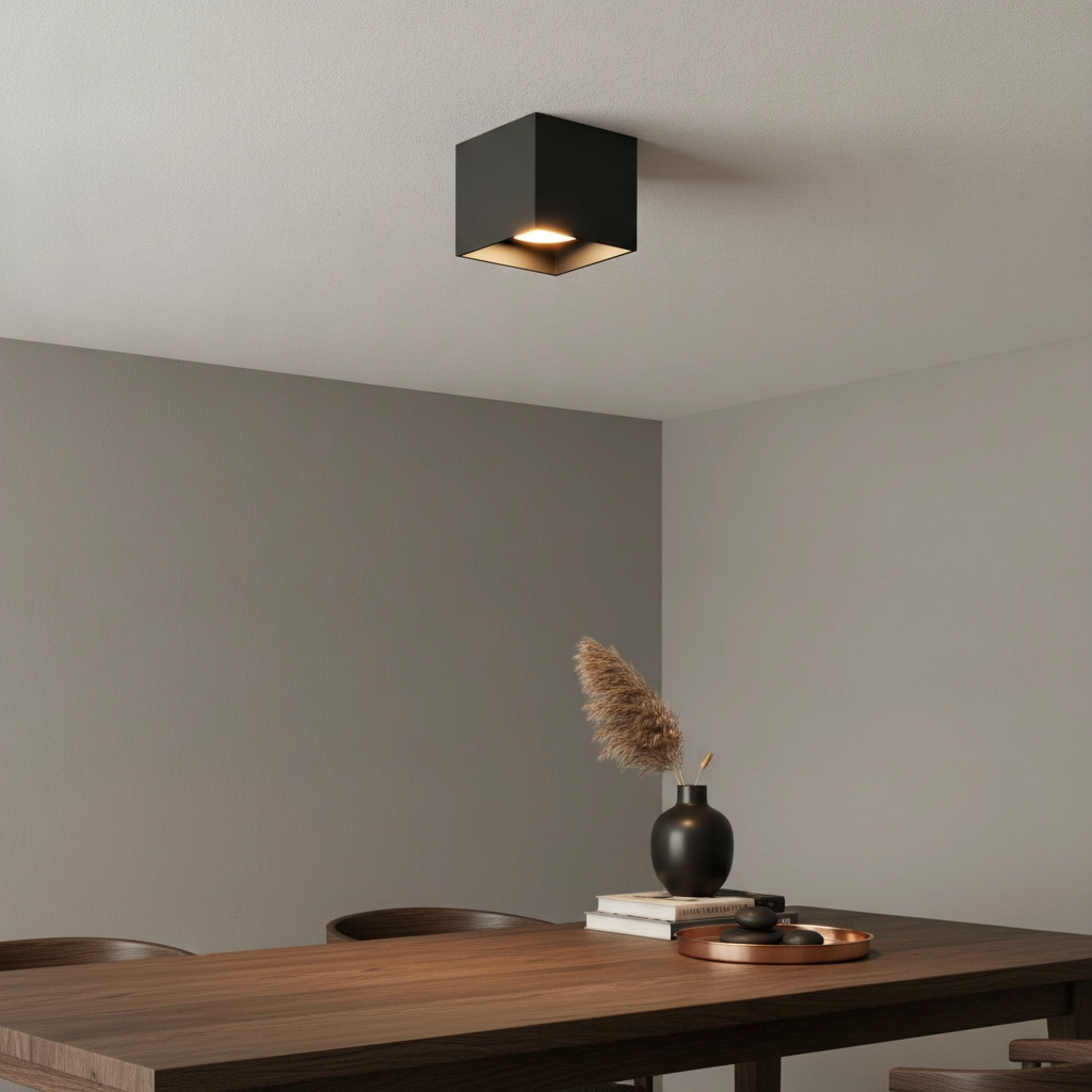 Black LED spot Brock with gold