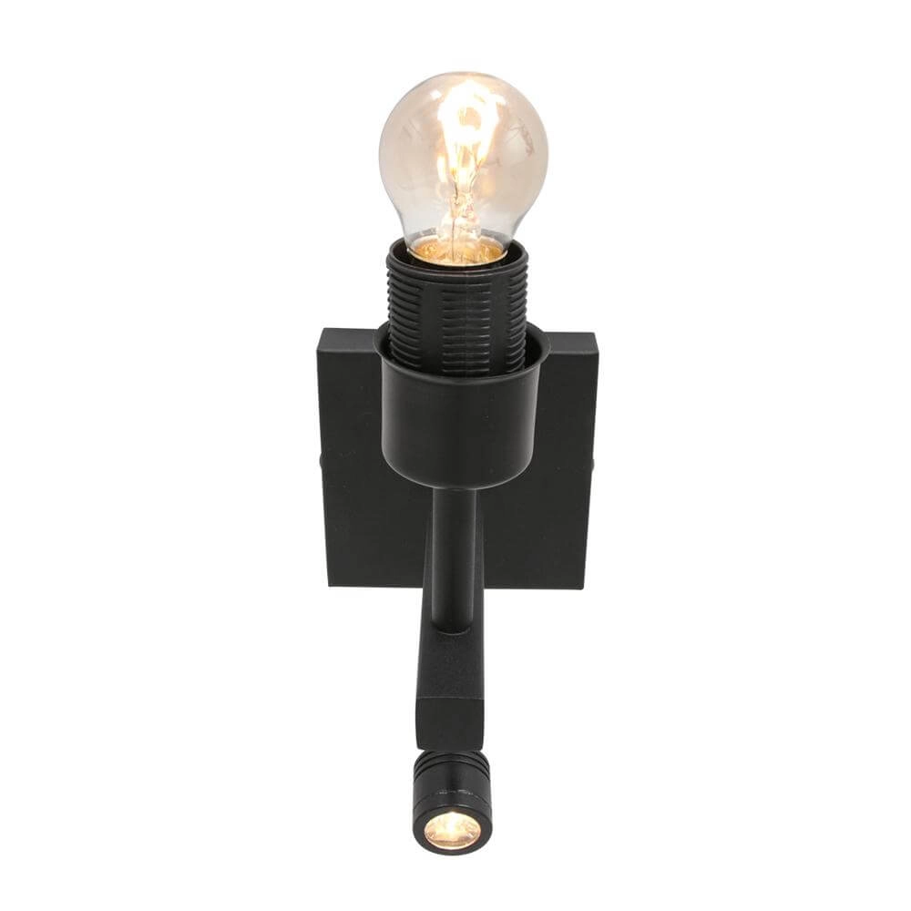 Wall lamp Stang black with straw shade Steinhauer 8712746172010
