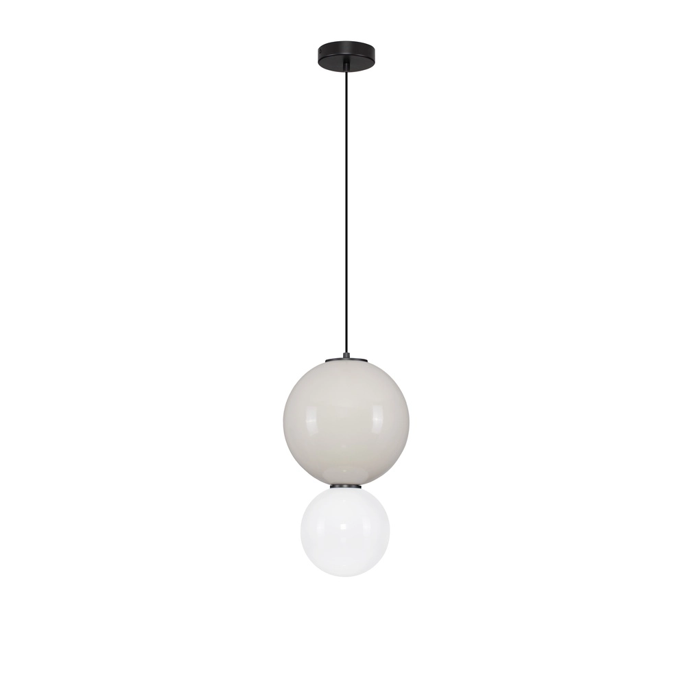 Pendant lamp Noesis Ø 25cm light grey with white