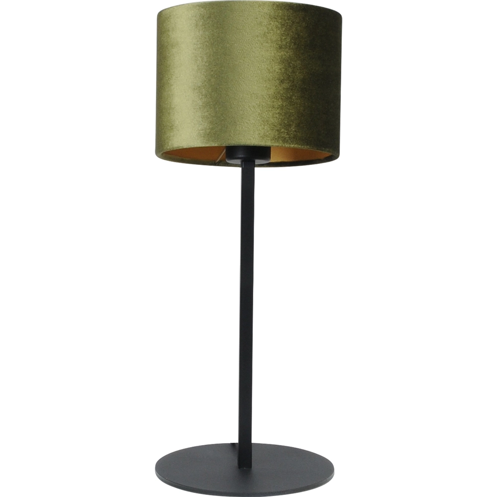 Black table lamp Venus with olive green lampshade
