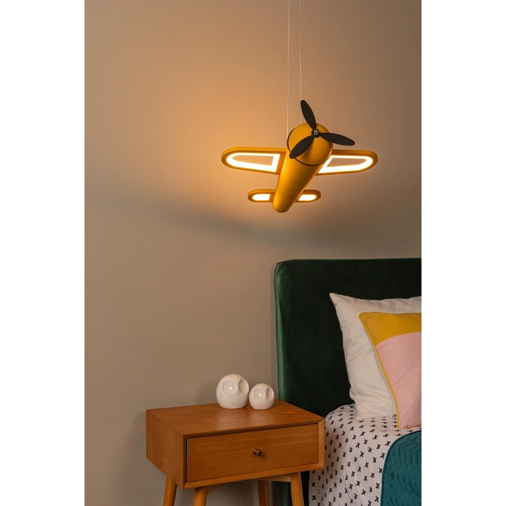 Children's room pendant lamp Fokker Airplane Yellow