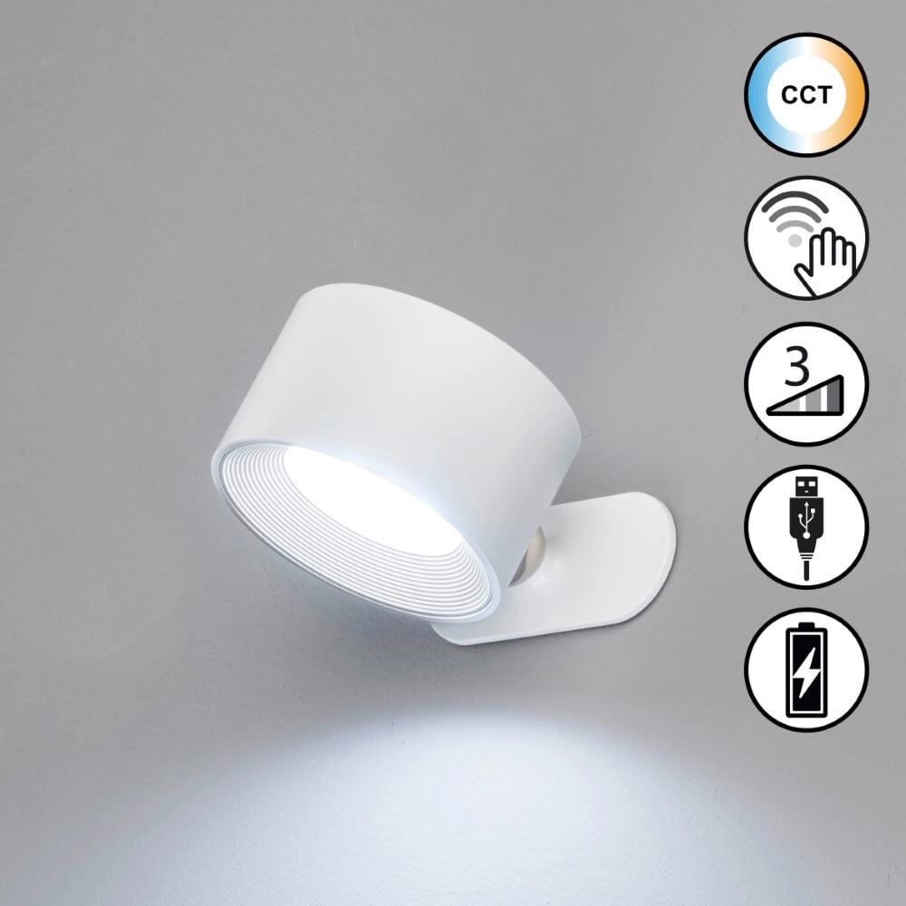 White wall lamp Magnetics design Fischer & Honsel 4052231300493