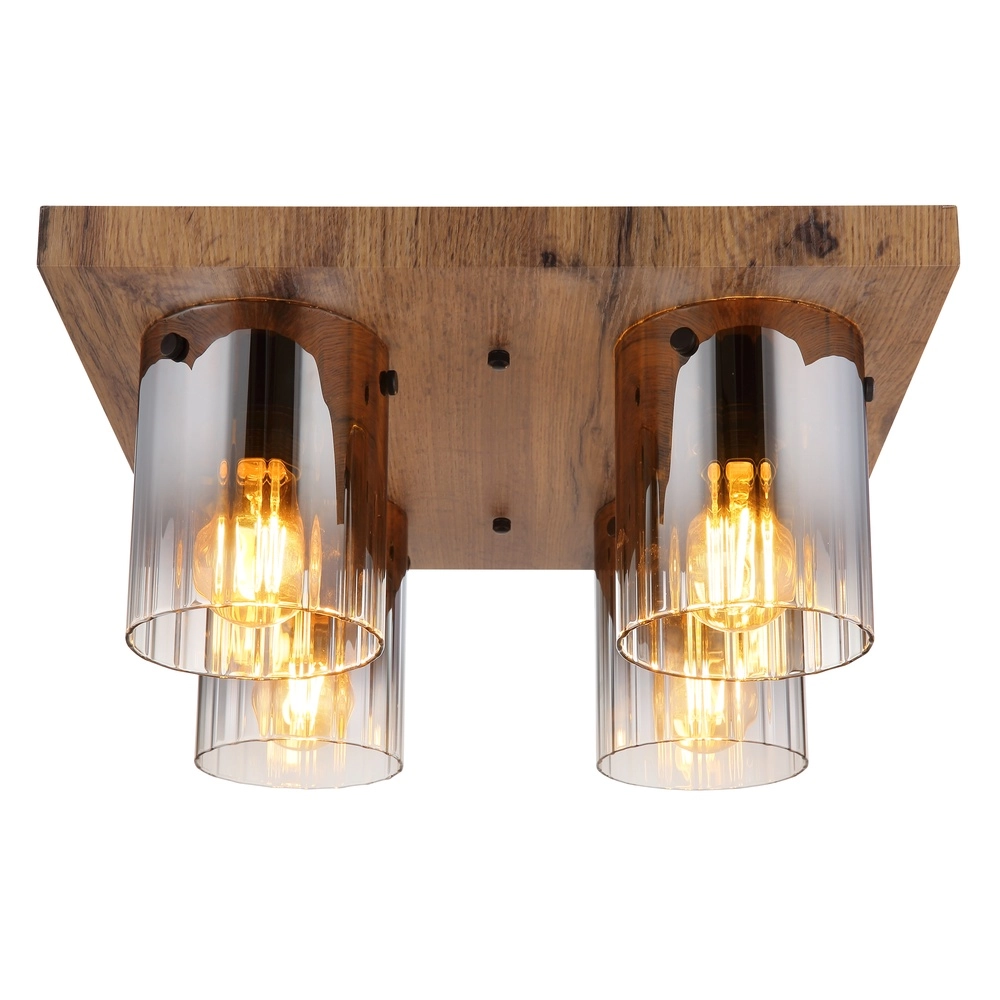 Ceiling lamp Underwood wood 4-light Globo 9007371487035