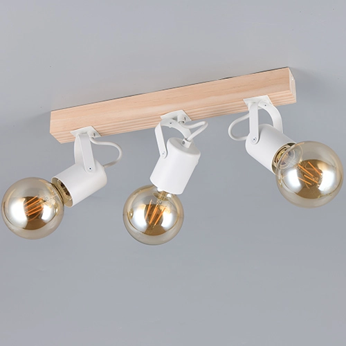 Ceiling lamp 3-lights Lynar white with wood Trio 4017807672015