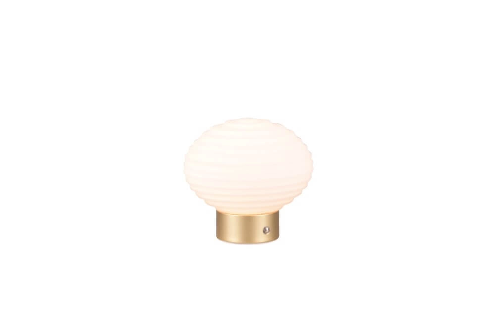 Rechargeable table lamp Earl gold with white glass Trio 4017807601930