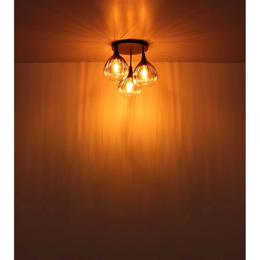 Black ceiling lamp Olsen 3-light Globo 9007371453801