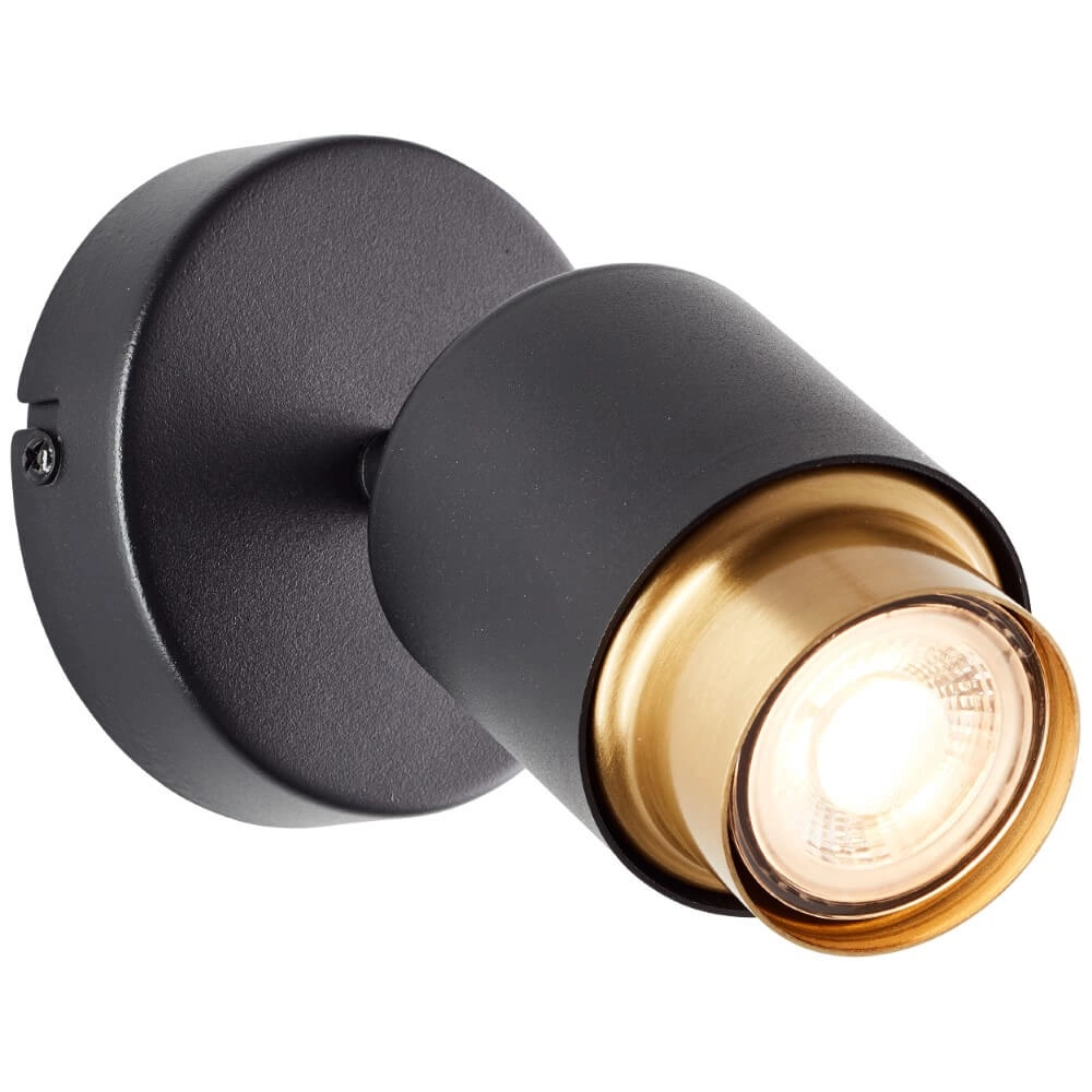 Surface-mounted spot Covelo black with gold Brilliant 4004353441349