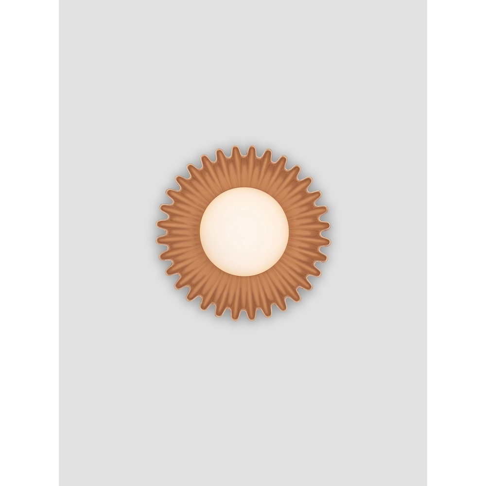 Wall lamp Petel caramel brown with white glass Lyora 5212017483973