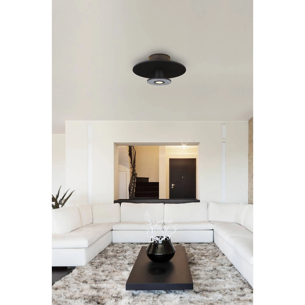 Black ceiling lamp Carter Ø 38cm with felt Globo 9007371471744