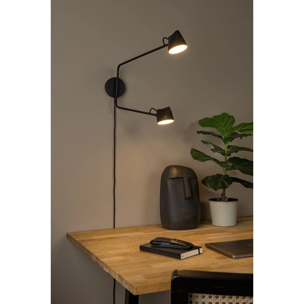Wall lamp Milne Black Double Lucide 5411212421104