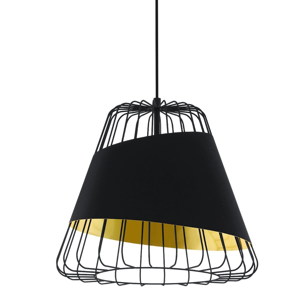 Pendant lamp Austell 43cm black with gold