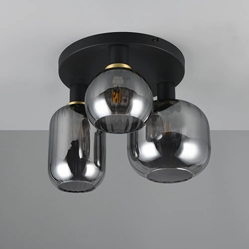 Trendy ceiling lamp Diva with smoke glass Trio 4017807614602