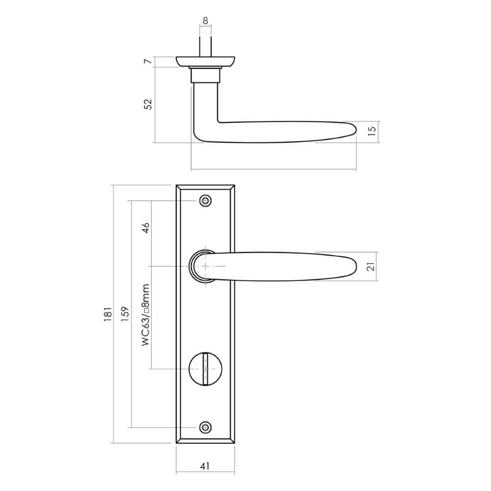 Door handle Sophie WC closure 63/8 black Intersteel 8714186486092