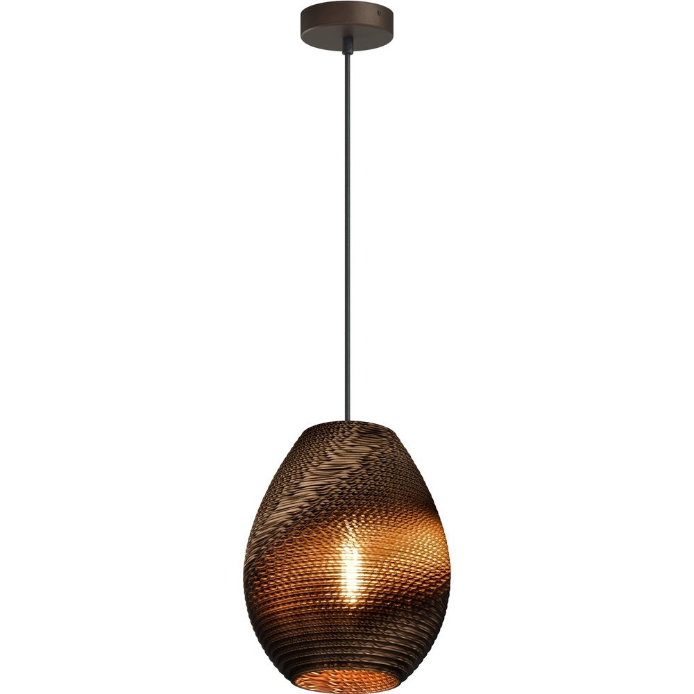 1-light pendant lamp Carta Pineapple Think-paper cocoa Ø 24cm