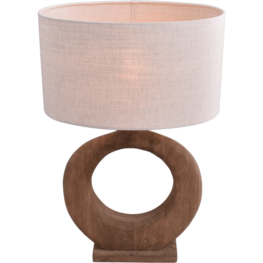 Japandi table lamp Woodie Round 45cm -wood with natural