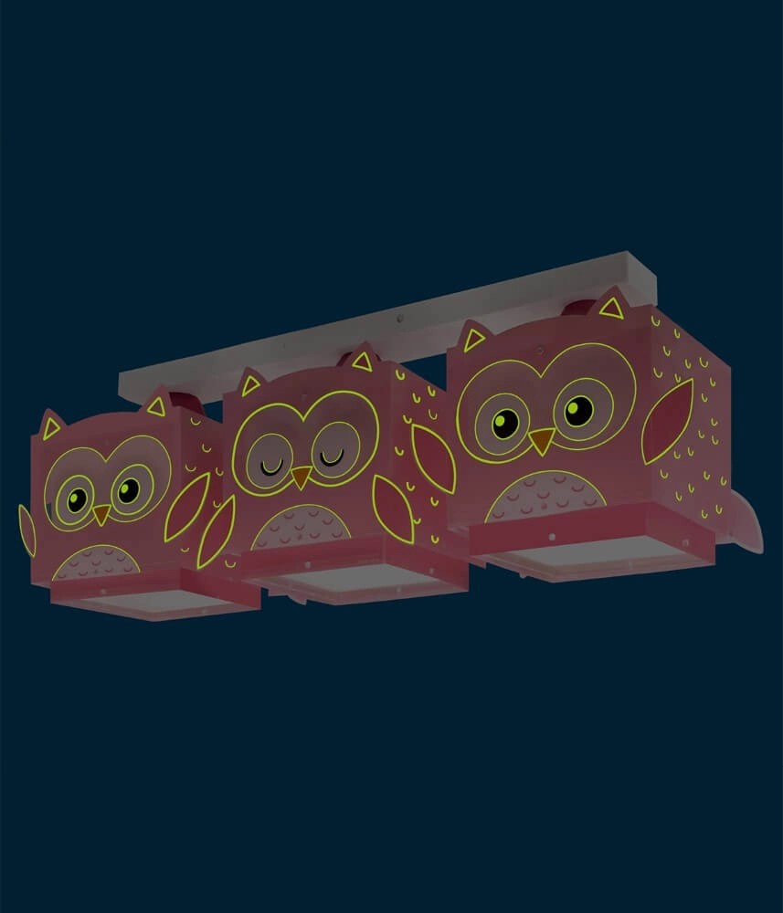 Children's room ceiling lamp Pink Owl Dalber 8420406644837