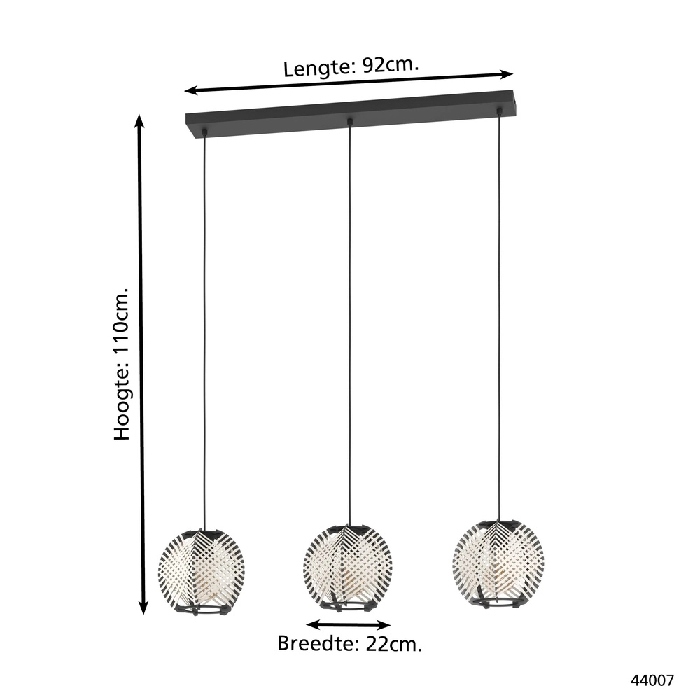 Design dining room pendant lamp Waverton 3x E27 Eglo 9002759440077