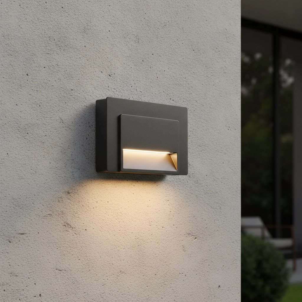 Wall lamp Luton rectangle 12.5cm grey
