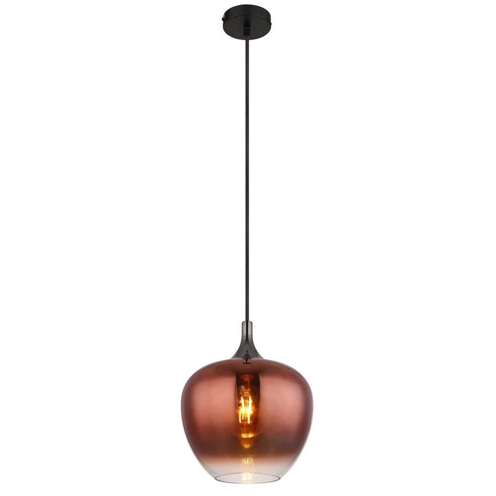 Design pendant lamp Maxy black with red glass