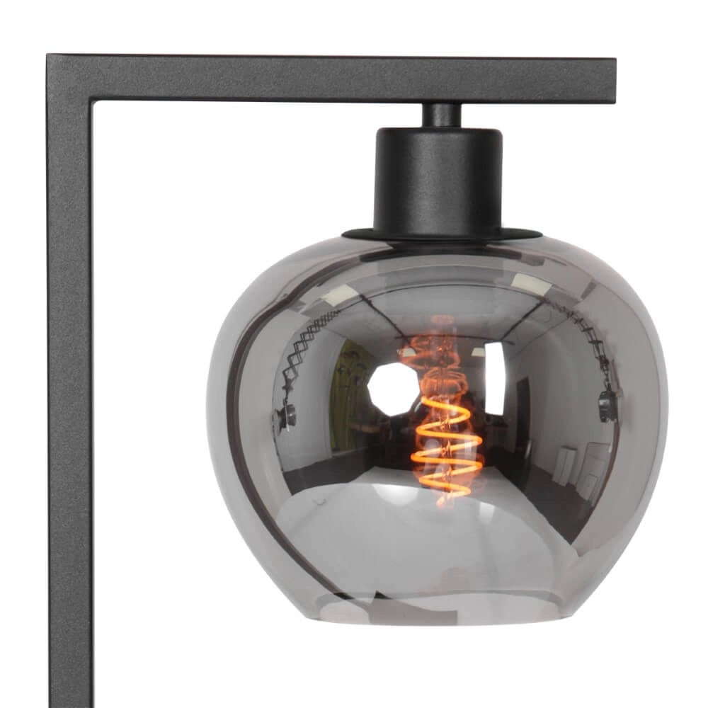 Black table lamp Lotus with smoked glass Steinhauer 8712746167702