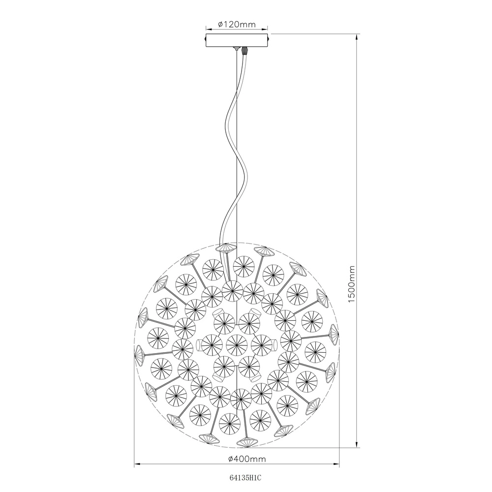 Pendant lamp Katrina chrome Ø 40cm Globo 9007371487332
