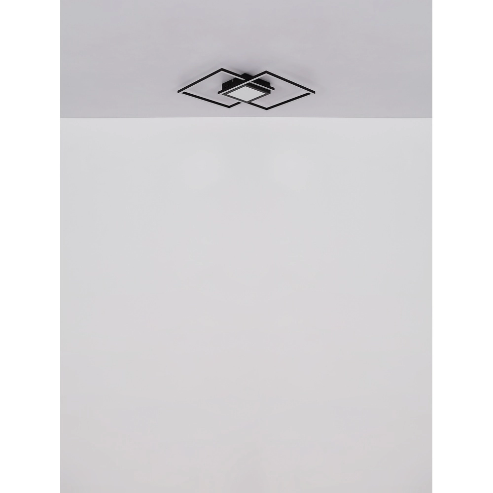 Modern ceiling lamp Saunders black square Globo 9007371475353