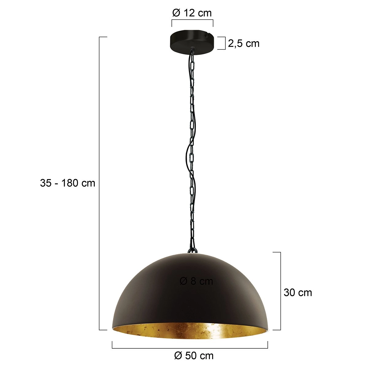 Office hanging lamp Semicirkel Ø 50cm Steinhauer 8712746131048
