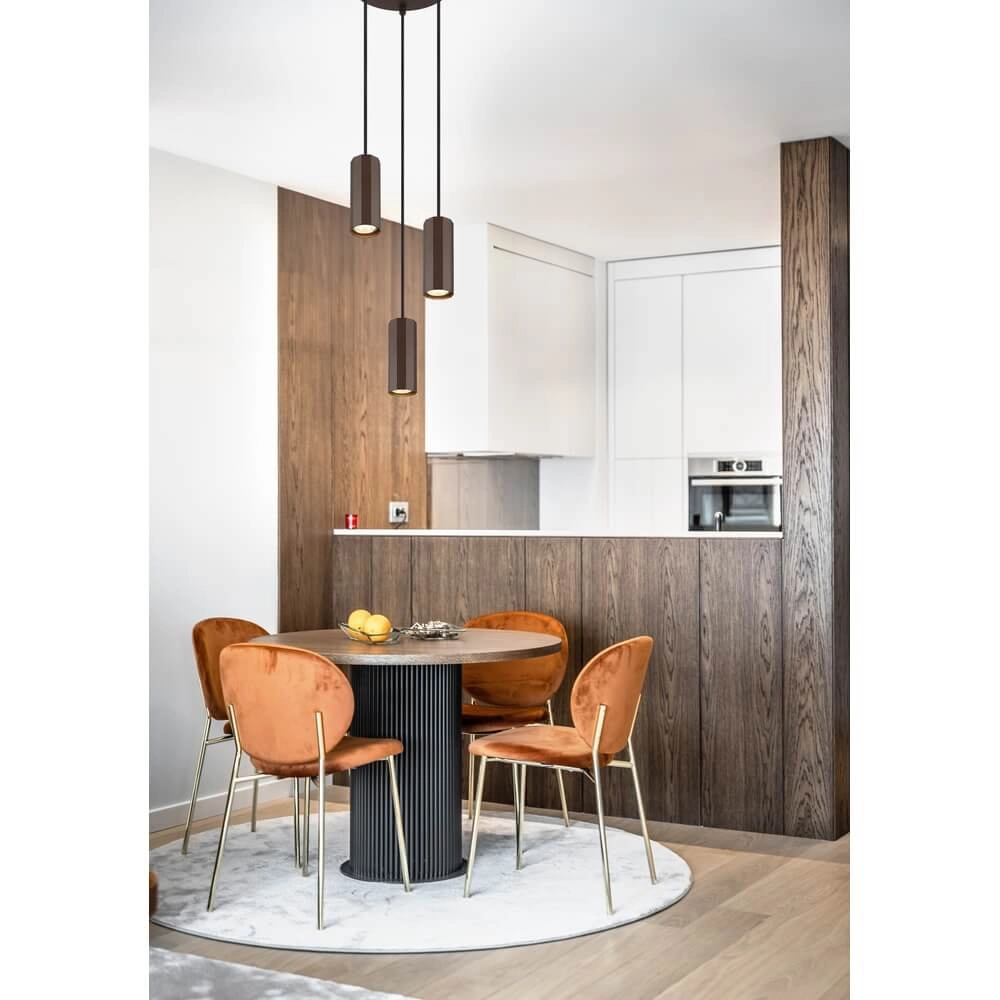 Bronze pendant lamp James 3-light round Globo 9007371453887
