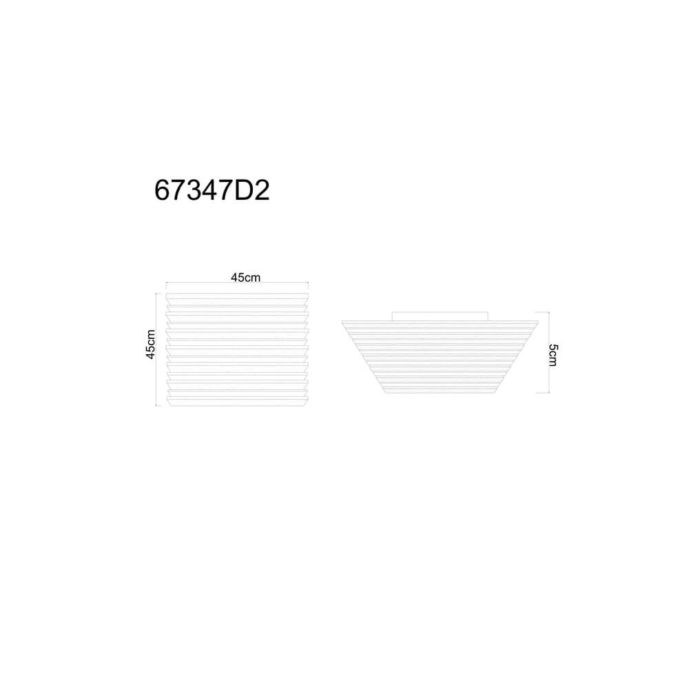 Ceiling lamp Hayden black with wood square 45cm Globo 9007371510641