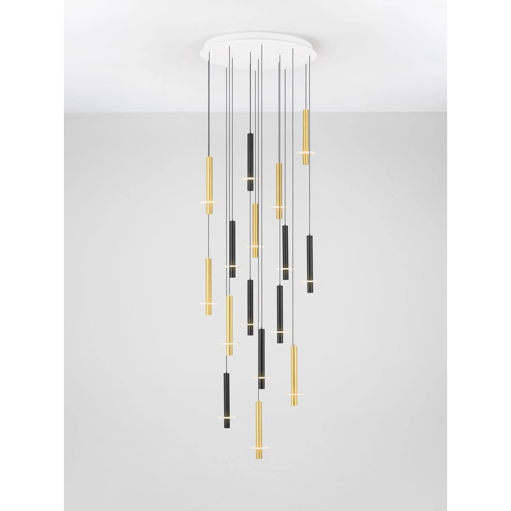 Design pendant lamp Noemi black with white and gold Ø 72cm Lyora 5212063503335