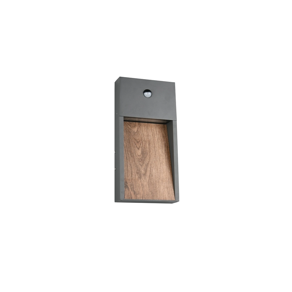 Design wall lamp Salmon Grey with wood and sensor Trio 4017807603712