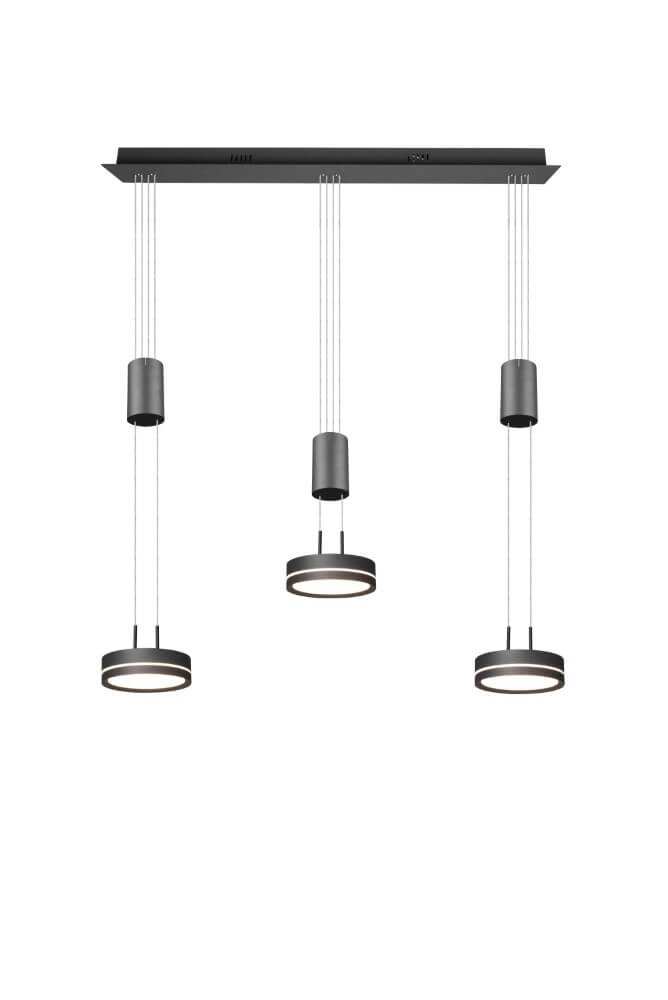 Hanging lamp Franklin 3-light black Trio 4017807510089
