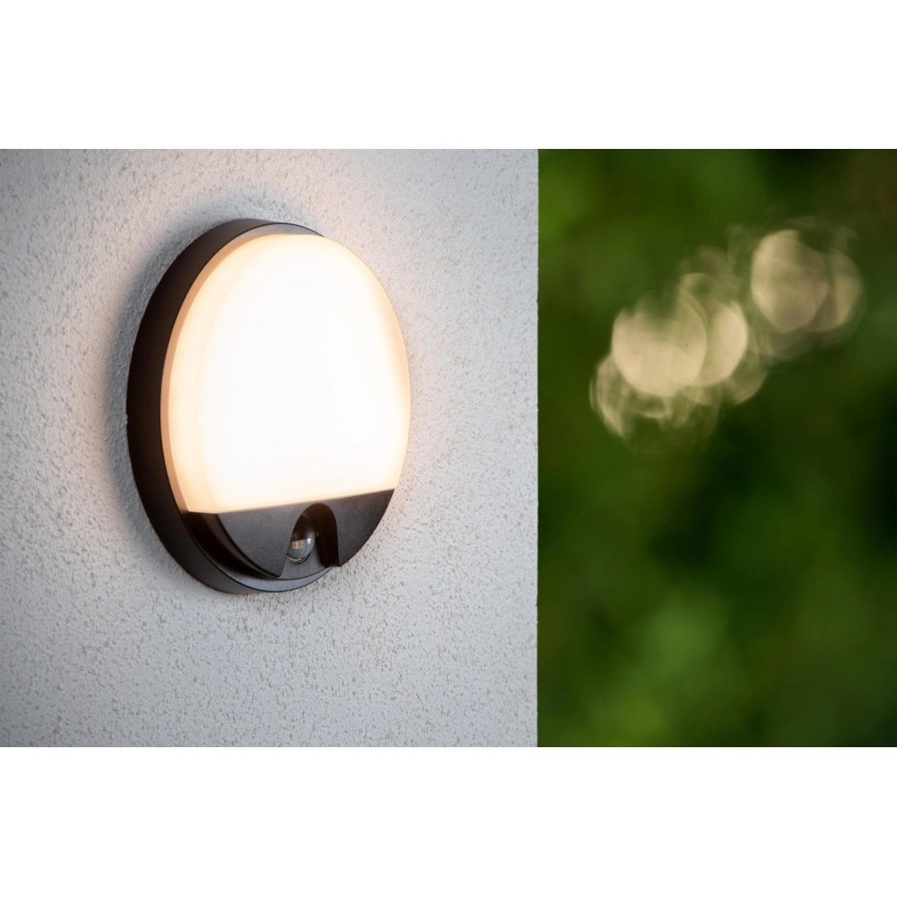Sleek wall lamp Hups Ir Ø 21cm black with sensor