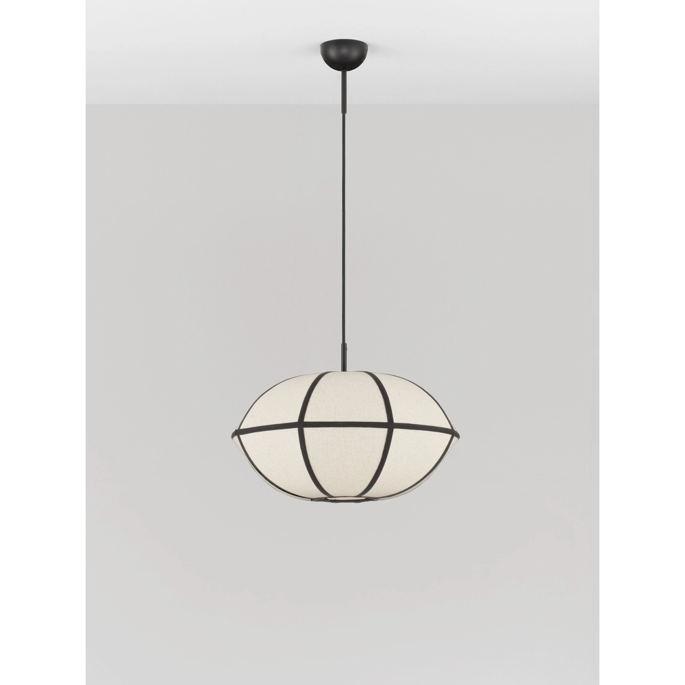 Pendant lamp Brera black with white Ø 45cm Lyora 5212017493569