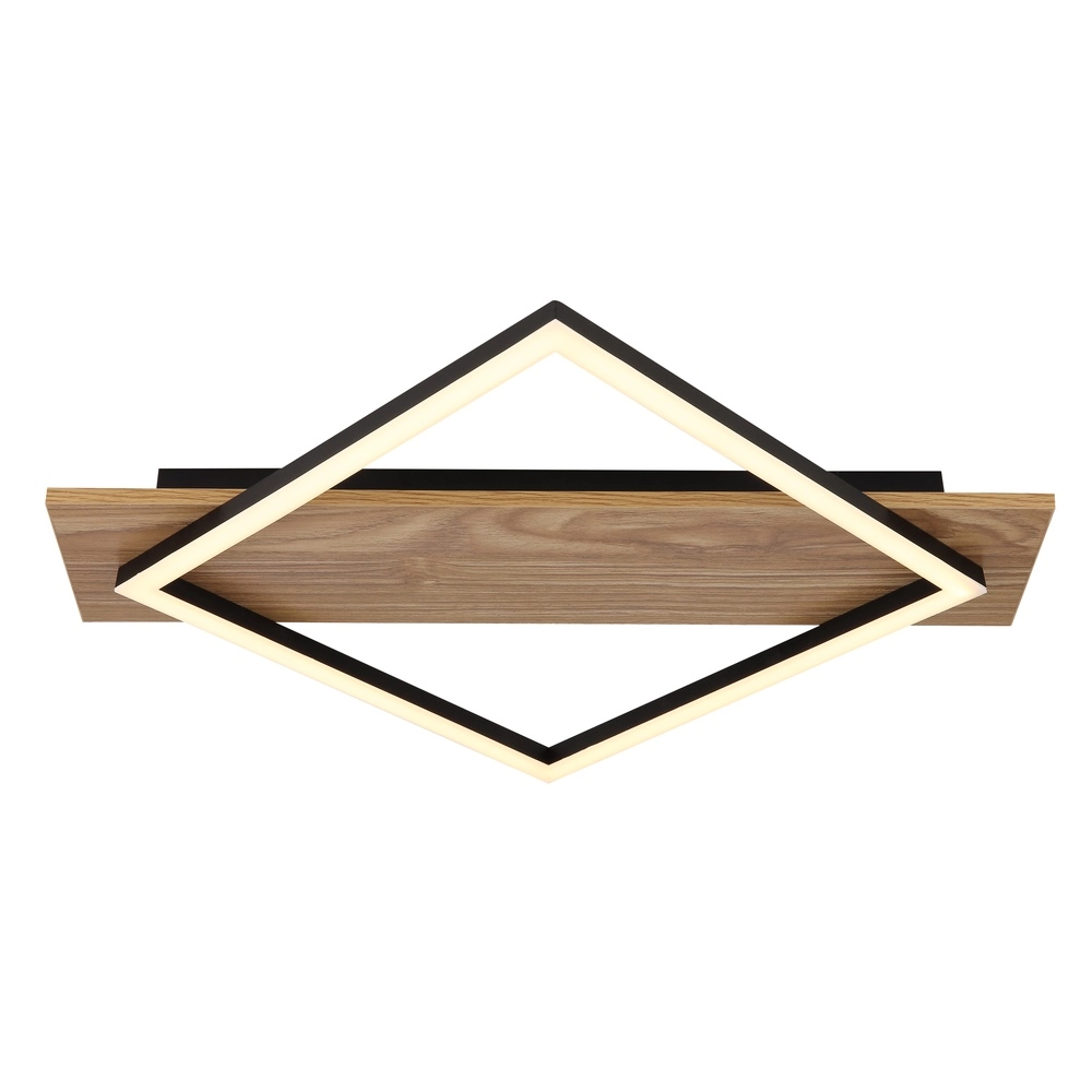 Ceiling lamp Beatrix I black with wood Globo 9007371465392