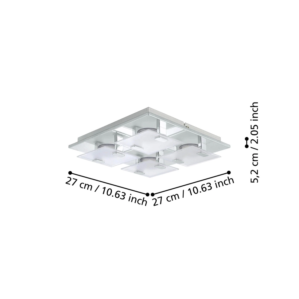 Modern ceiling lamp Vicaro 4-light chrome Eglo 9002759933142