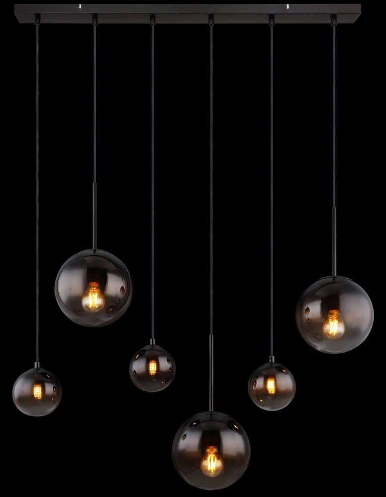 Black pendant lamp Hallie with unique glass Globo 9007371445929