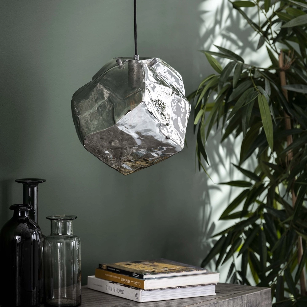 Modern pendant lamp Rock Chrome glass Lyora 8716803511392
