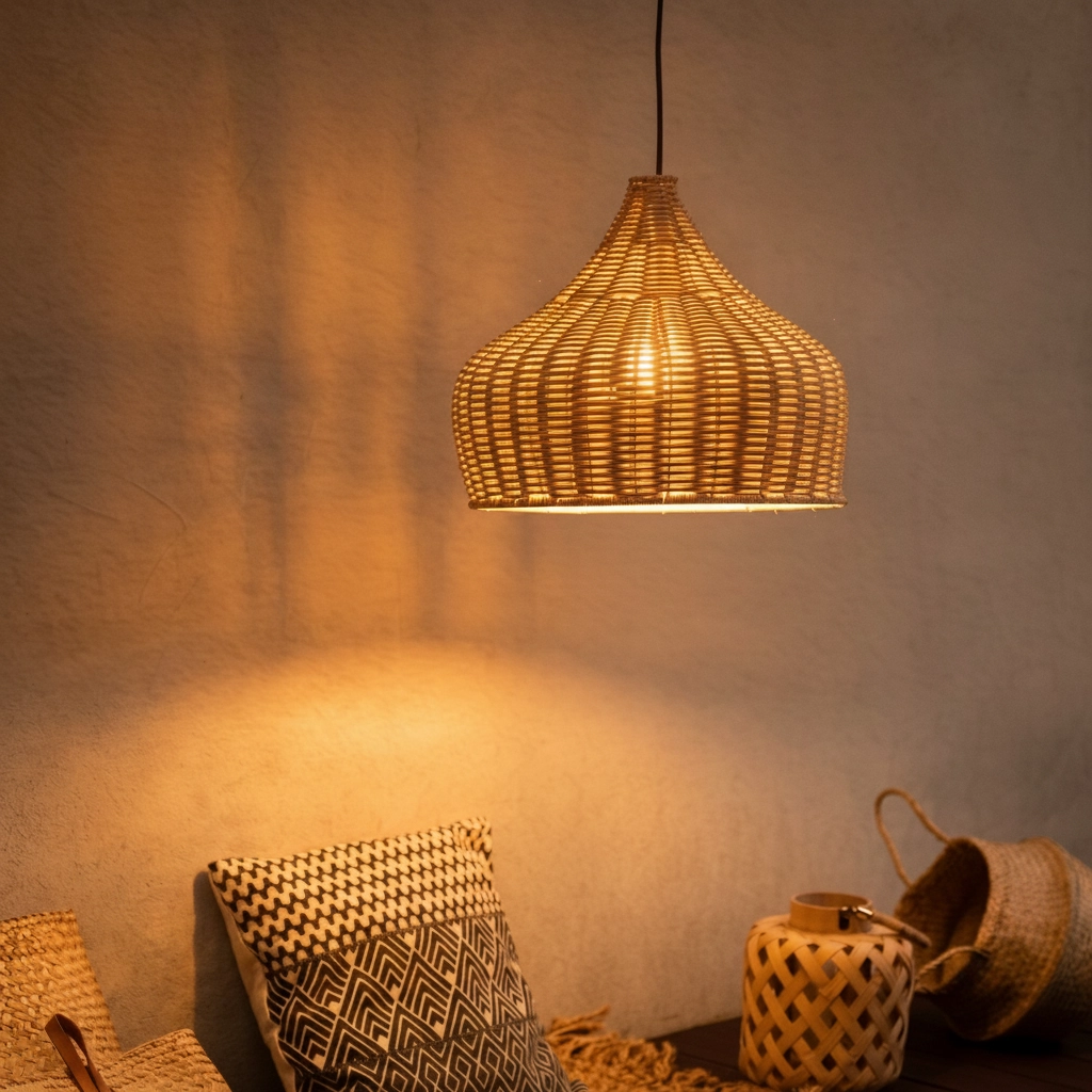 Rattan pendant lamp Mia Ø 38.5cm