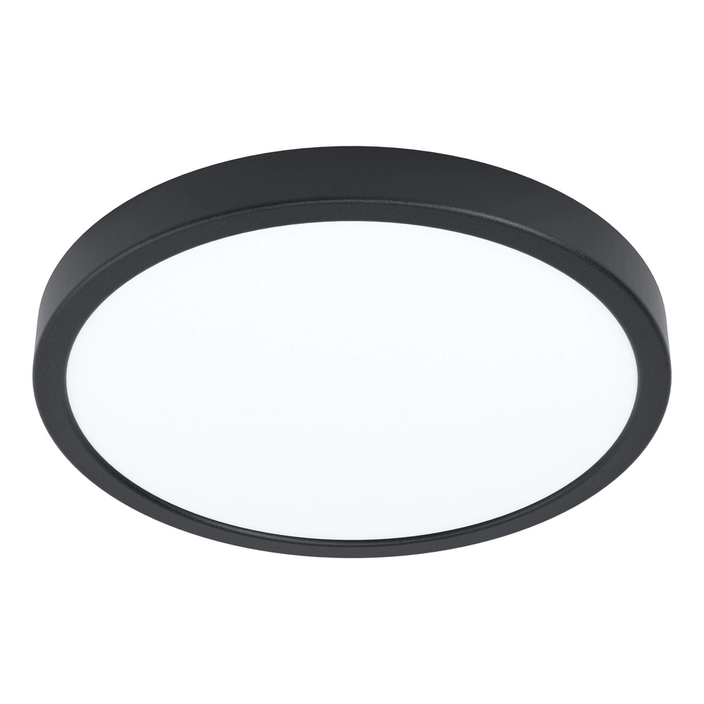 Ceiling light IP44 Fueva 6-Z round - black - Ø 27,8cm