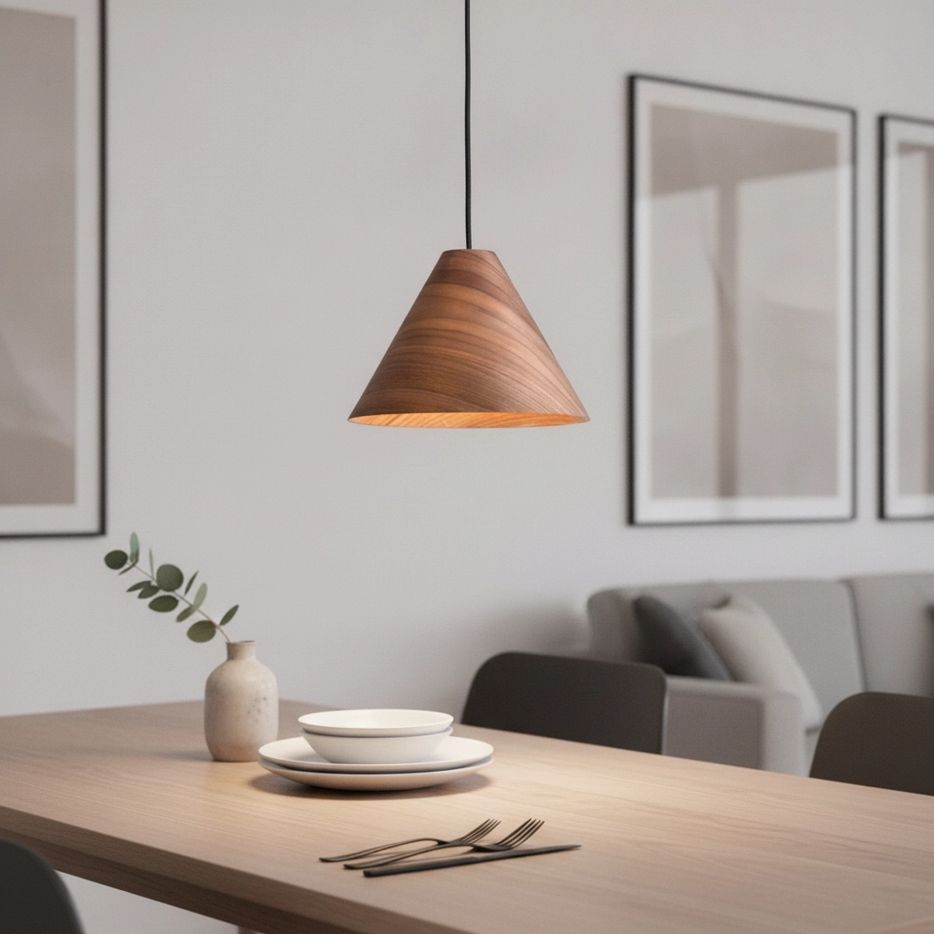 Wooden pendant lamp Wera Ø 25cm