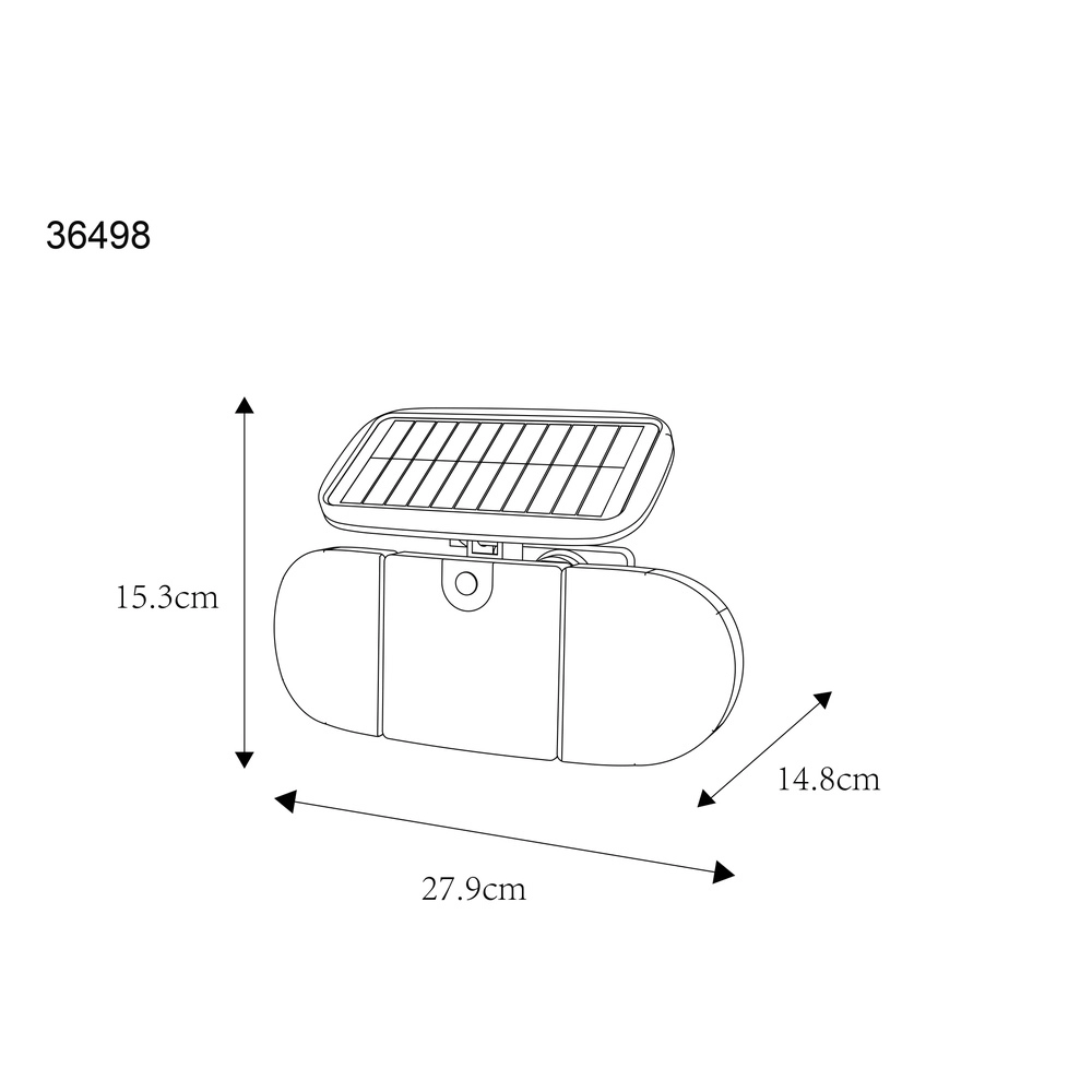 Black wall lamp Torqen Solar Globo 9007371459063