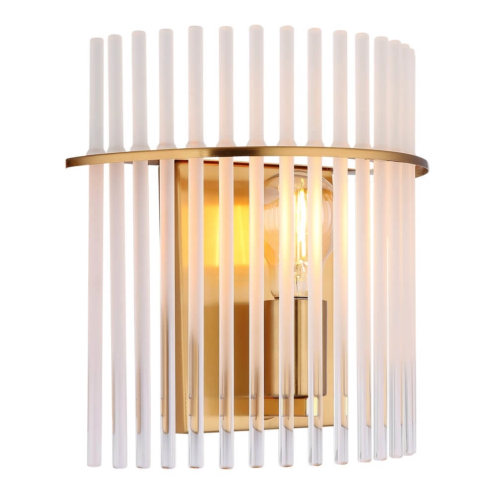 Gold wall lamp Gorley with glass