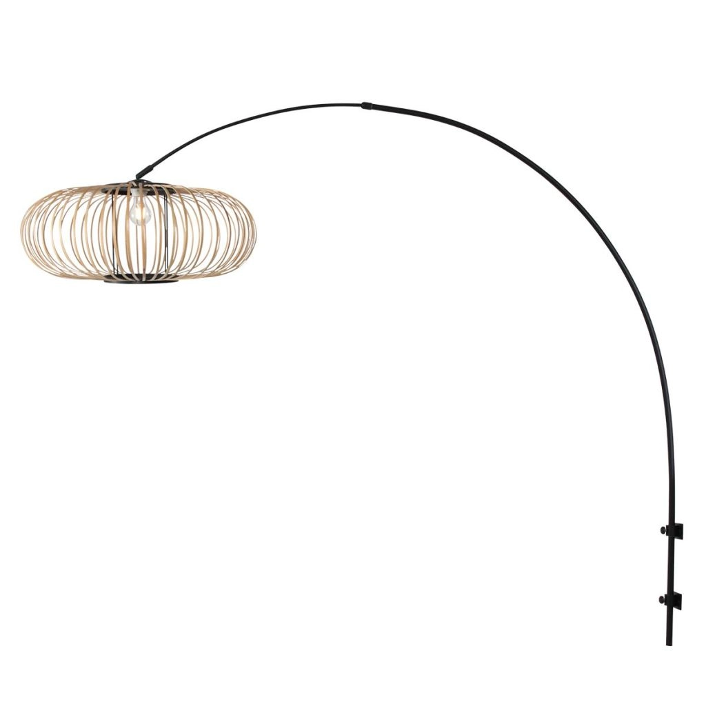 Black wall lamp Sparkled Light with bamboo shade Ø60cm Steinhauer 8712746182026
