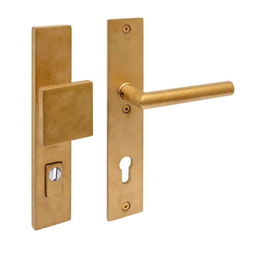 Front door fittings Jura PC 92mm brass tumbled