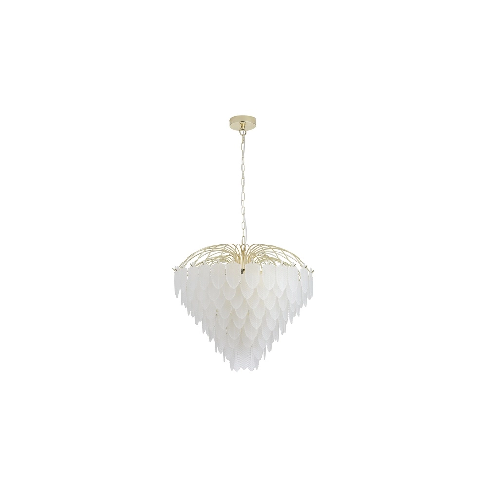 Pendant lamp Feather 10-light gold Searchlight 5053423303901