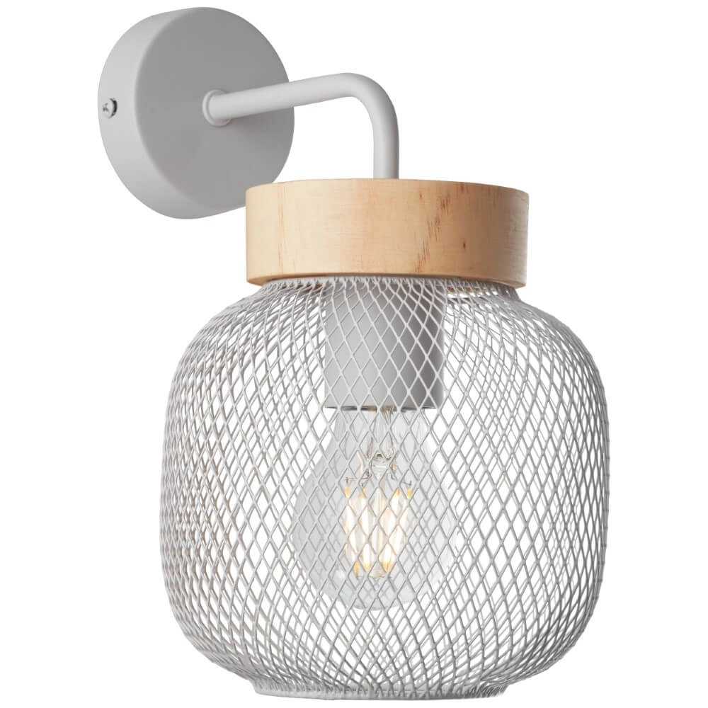Wall lamp Giada Grey with wood