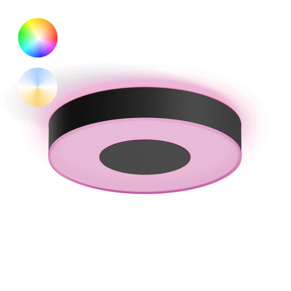 Ceiling light Hue Infuse M - White and color Ø 38.1cm black