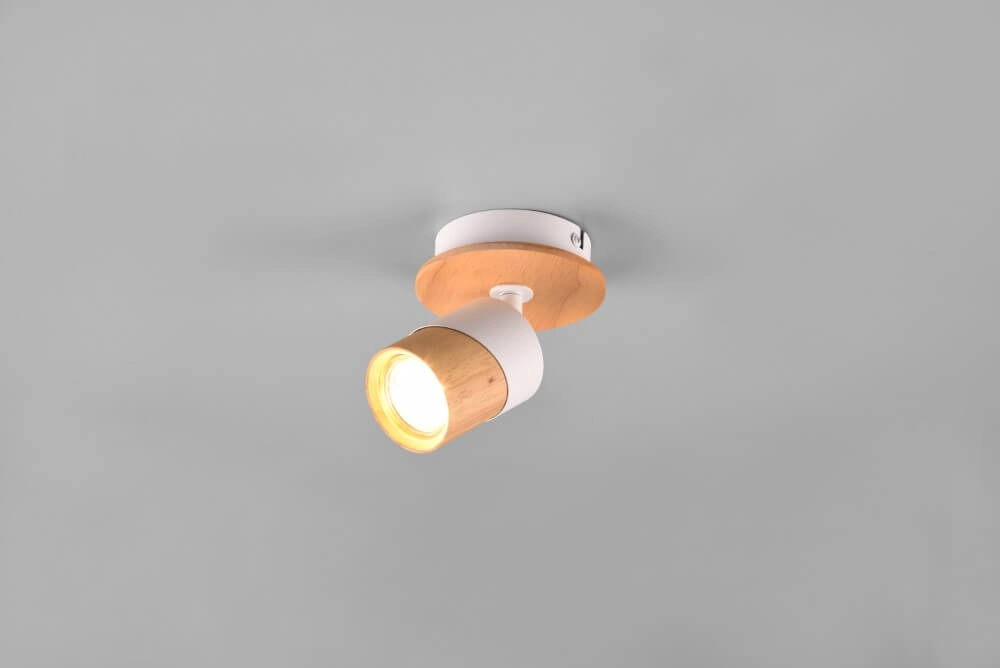 Ceiling lamp wood with white Aruni Trio 4017807585315