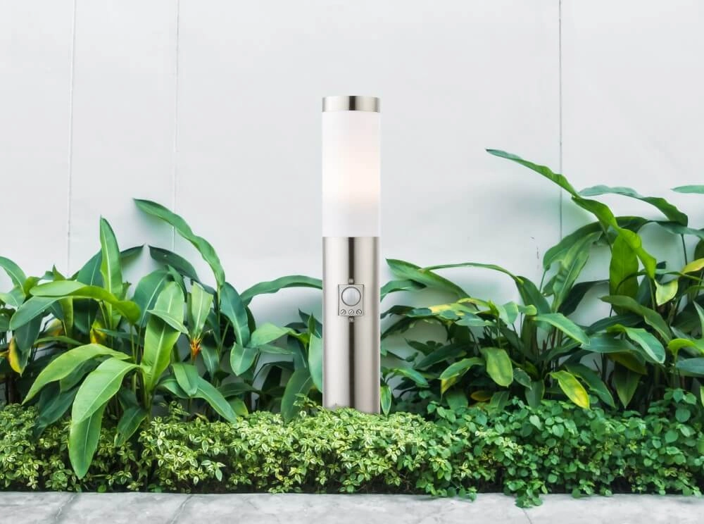 Stainless steel patio lamp Boston with sensor Globo 9007371118458